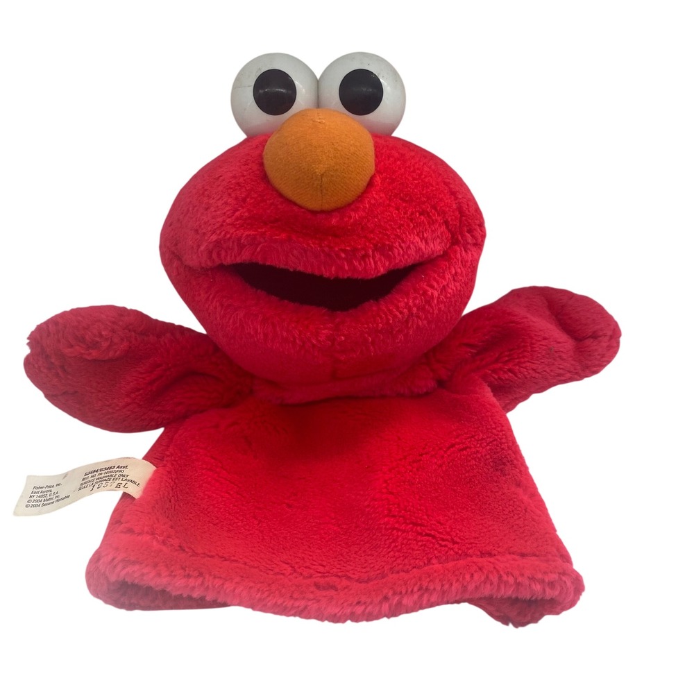 Vtg Fisher-Price Sesame‎ Street Elmo Plush Hand Puppet Red 2004 Mattel G3484